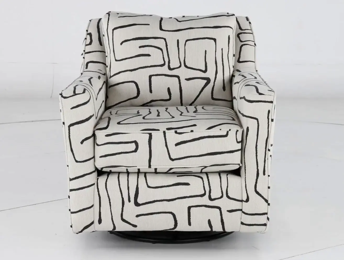 Durango Black and White Swivel Glider Chair-6