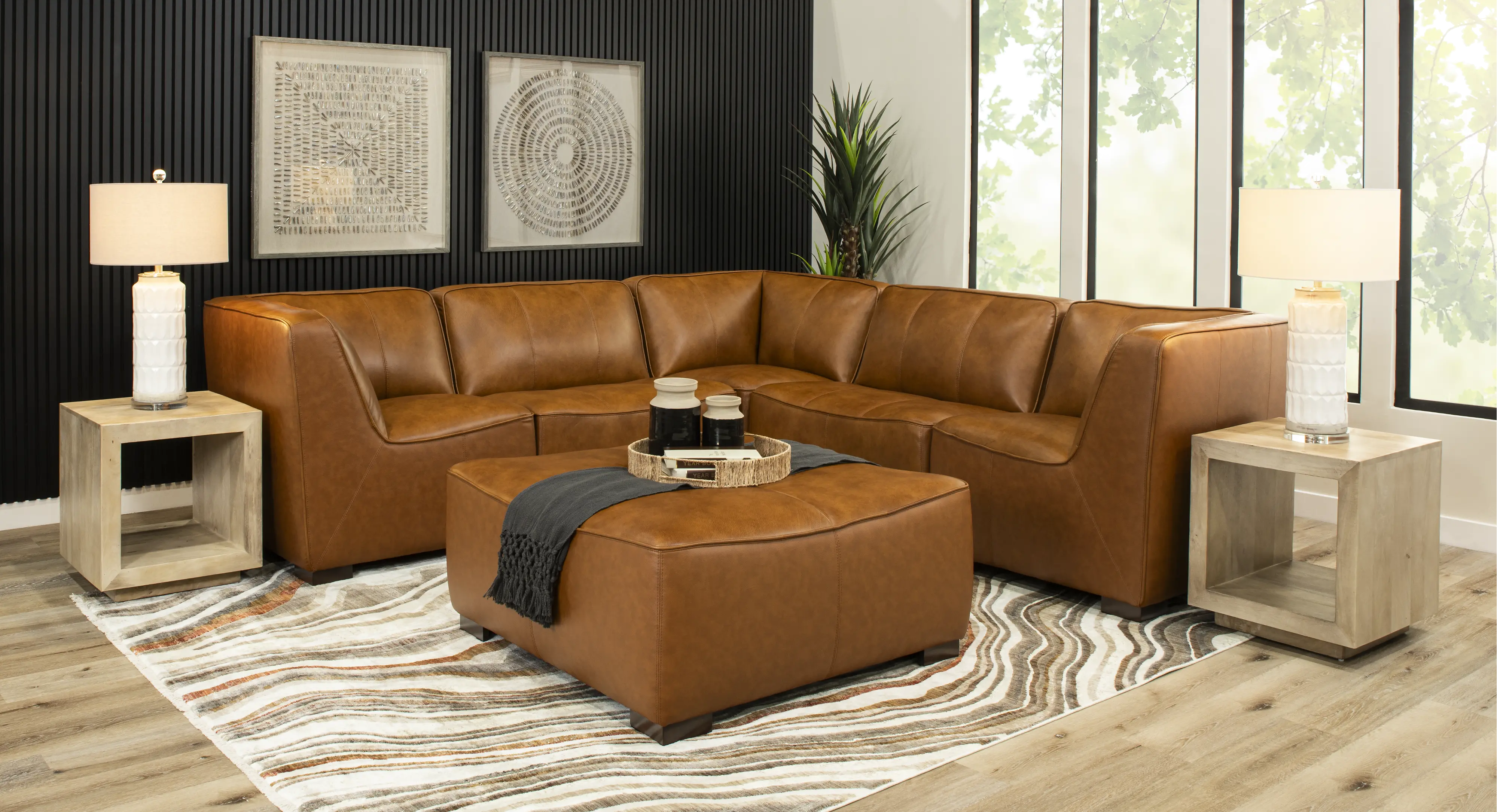 Denver Tobacco Brown 5 Piece Modular Sectional-2