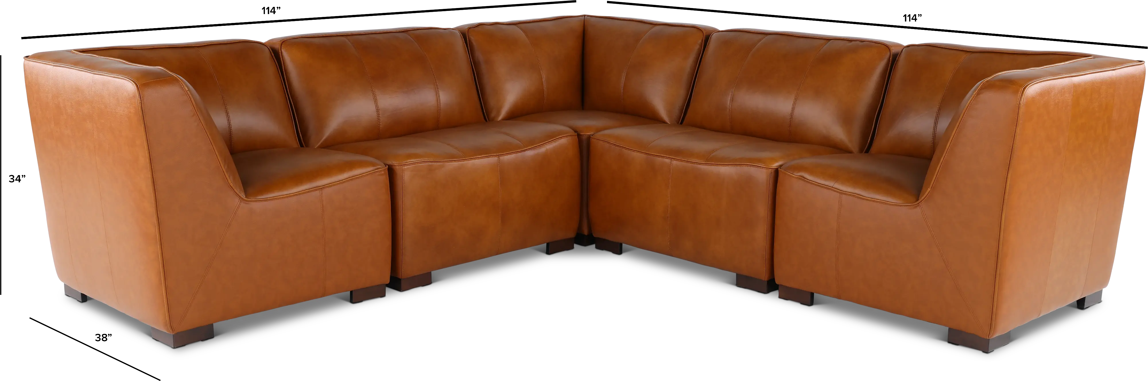 Denver Tobacco Brown 5 Piece Modular Sectional-3