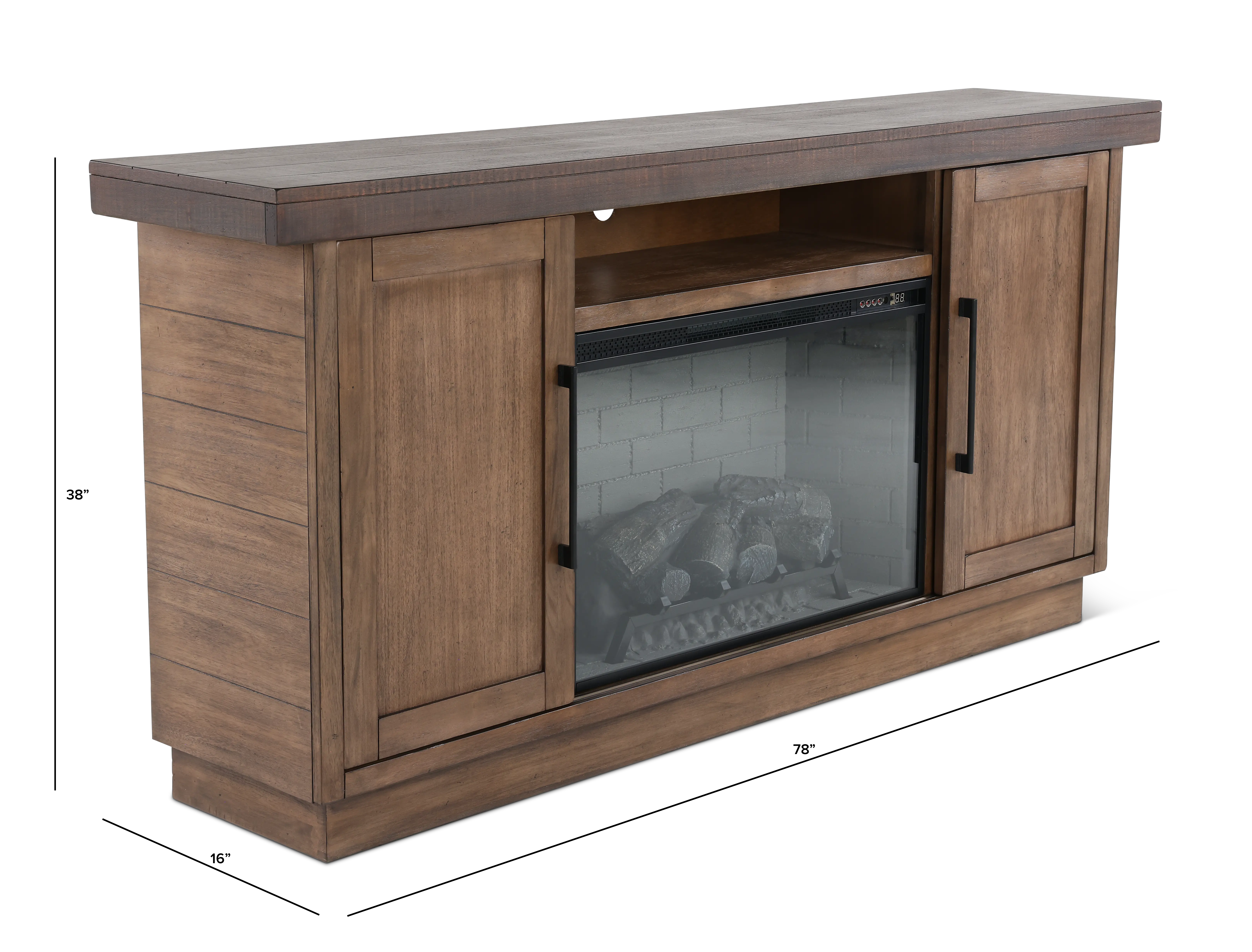 Boise Two-Tone Brown Fireplace Console-3