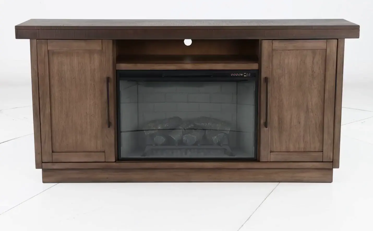 Boise Two-Tone Brown Fireplace Console-5