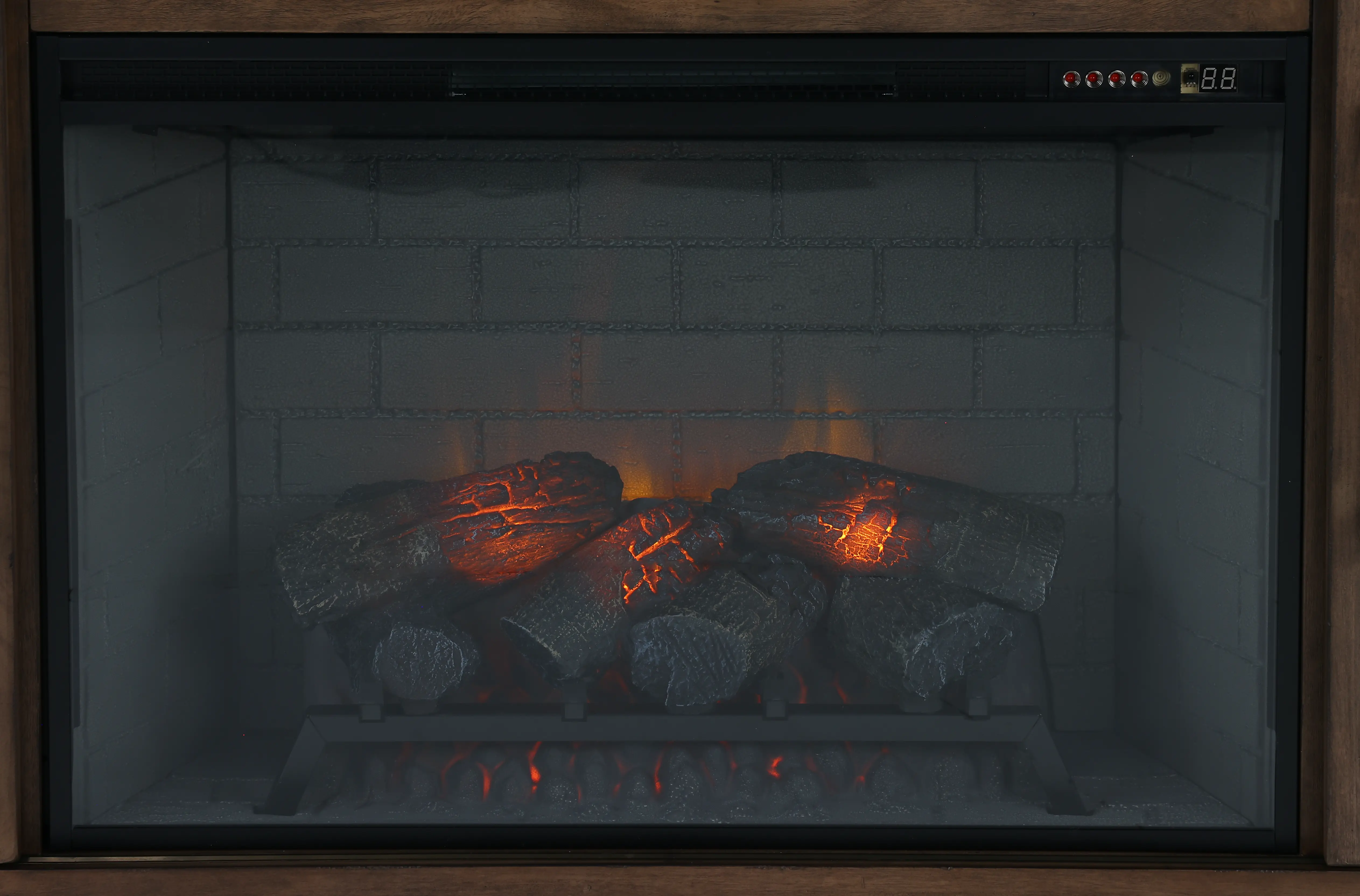 Boise Two-Tone Brown Fireplace Console-9