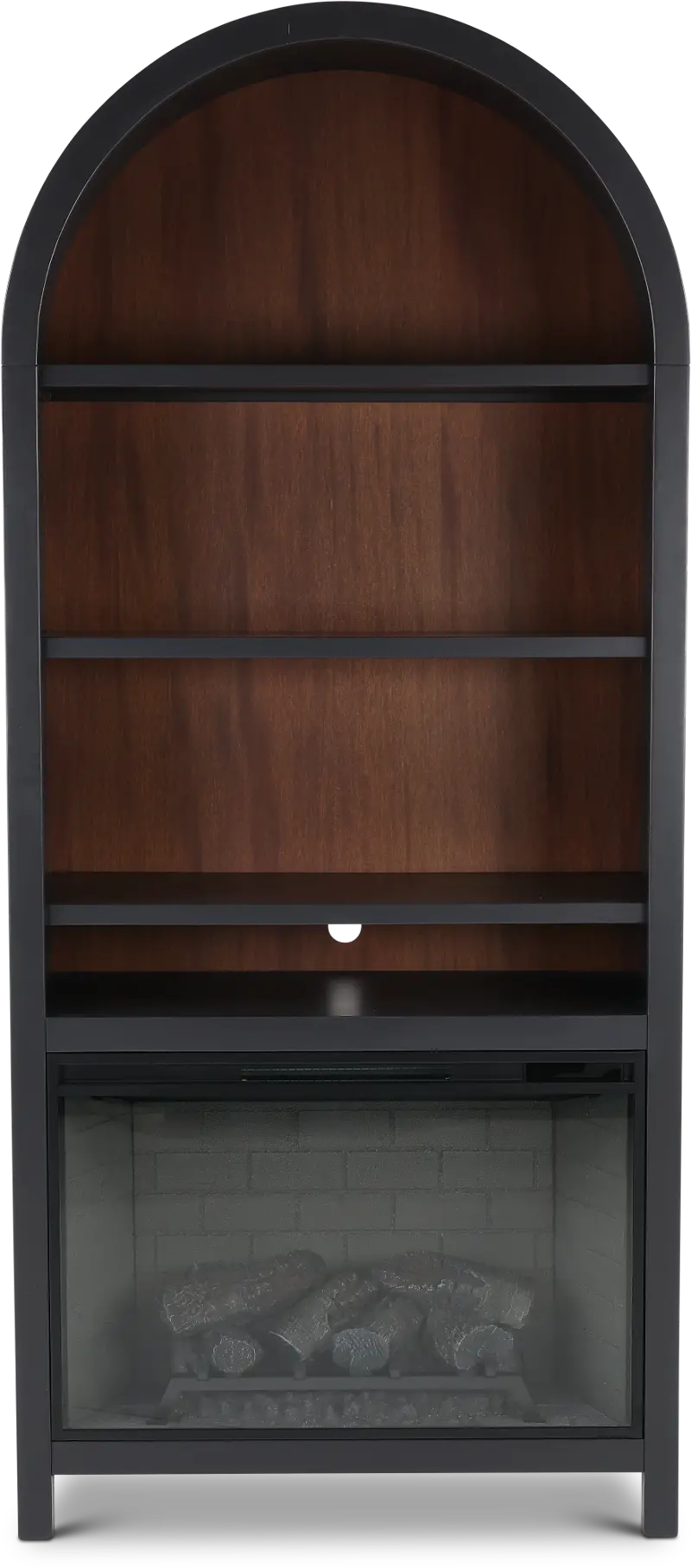 Chill Black Arch Fireplace Bookcase