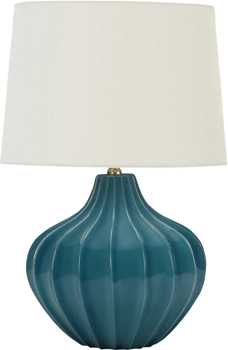 24 Inch Blue Ceramic Table Lamp