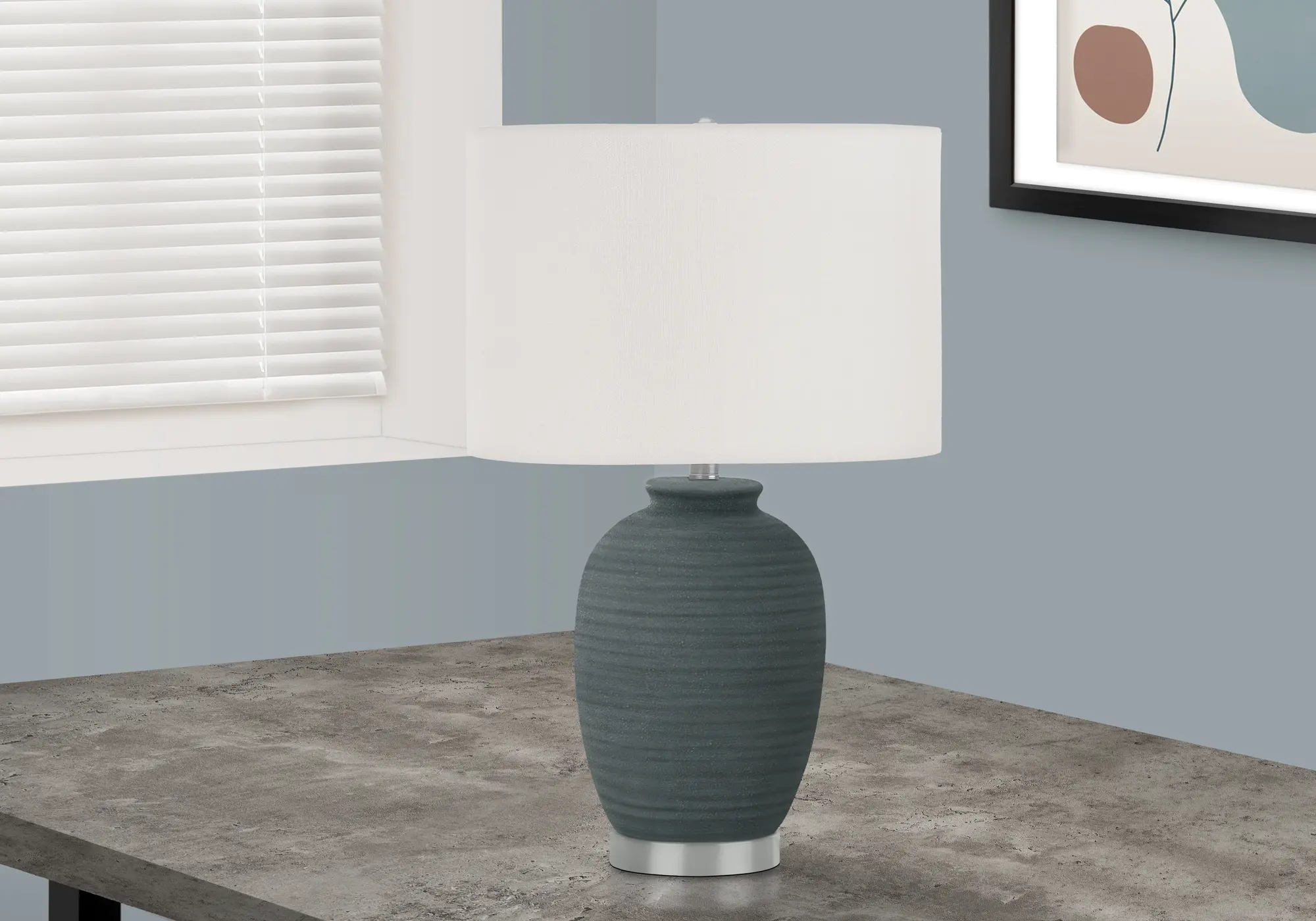 24 Inch Blue Ceramic Table Lamp-2