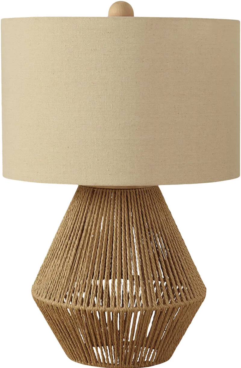 22 Inch Brown Rope Table Lamp
