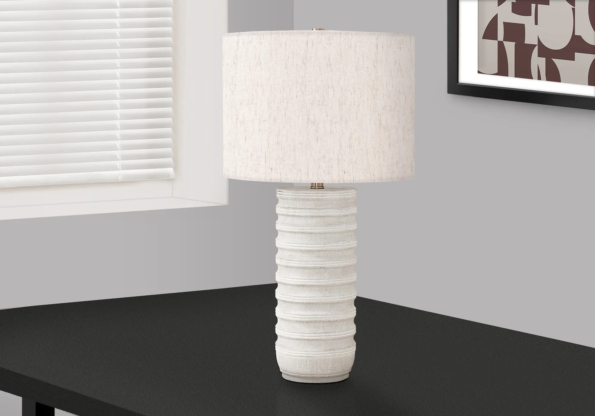 28 Inch Cream Resin Transitional Table Lamp-2