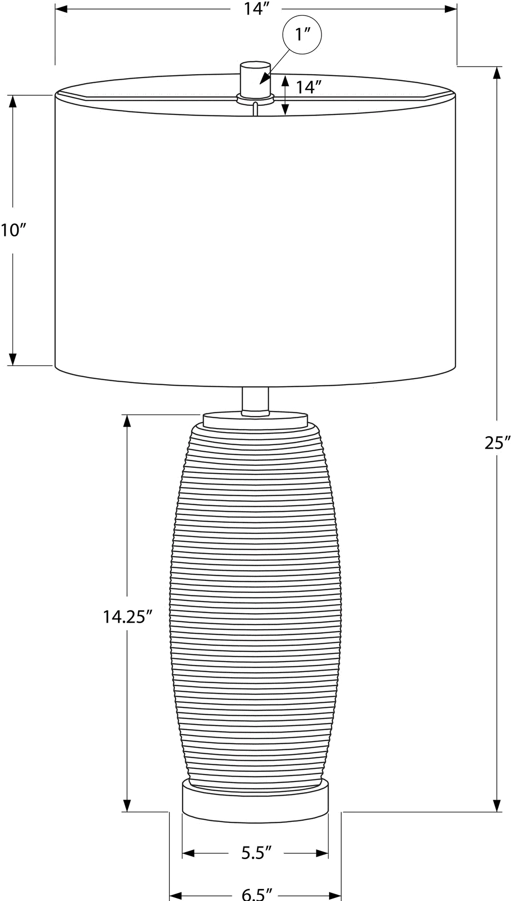 25 Inch Gray Table Lamp-3