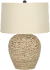 25 Inch Rattan Beige Table Lamp