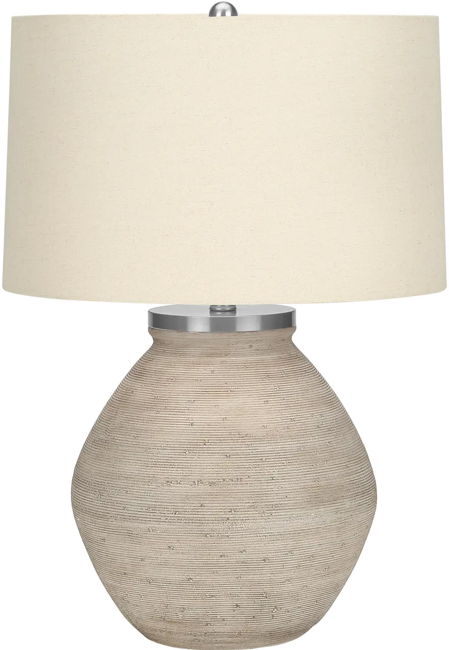 25 Inch Cream Concrete Table Lamp-1