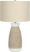 27 Inch Cream and Beige Ceramic Table Lamp