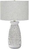 27 Inch White and Gray Ceramic Table Lamp