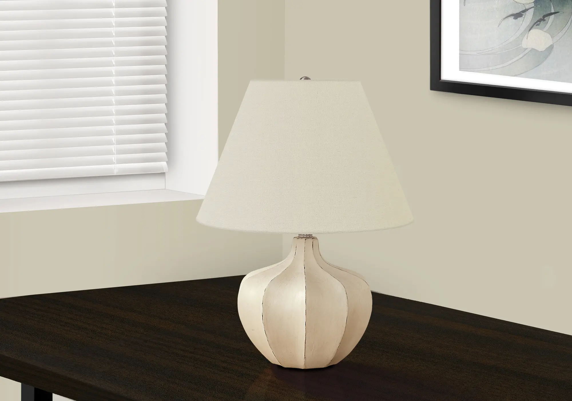 21 Inch Cream Resin Table Lamp-2