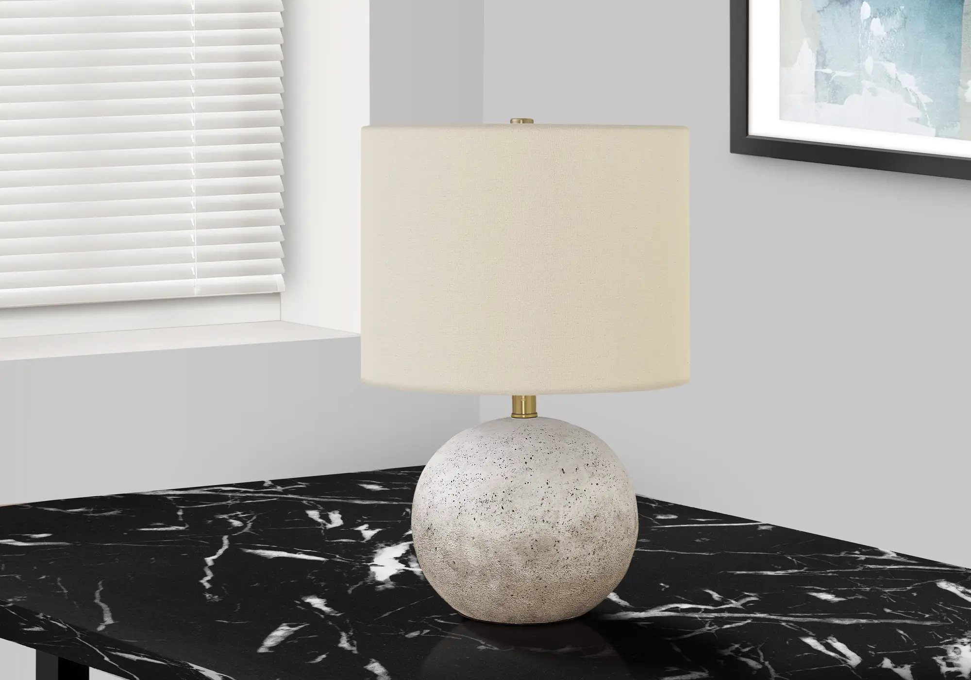 20 Inch Gray Concrete Table Lamp-2