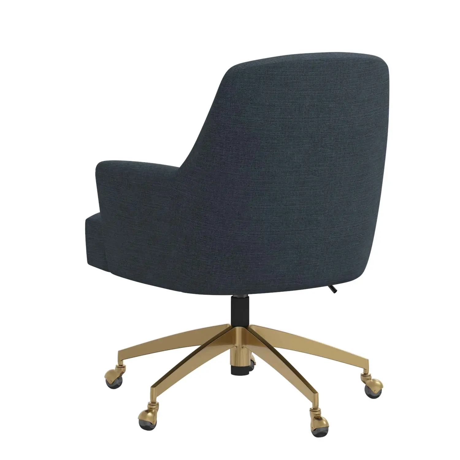78-9GLDLNNNV Shelby Linen Navy Office Chair with Gold Base-4