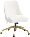 84-9GLDMLNSNW Sara Milano Snow Office Chair with Gold Base