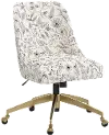 84-9GLDRPCAVBLKCRMLCB Rifle Paper Co. Oxford Aviary Cream & Black Office Chair