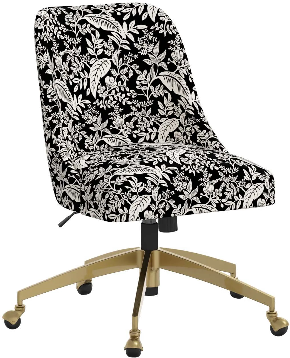 84-9GLDRPCCNBLCRMLCB Rifle Paper Co. Oxford Canopy Black & Cream Office Chair-1