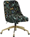 84-9GLDRPCMNBLKLCB Rifle Paper Co. Oxford Menagerie Black Office Chair