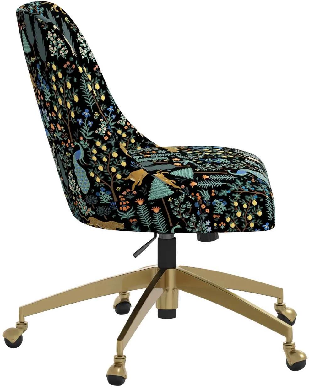 84-9GLDRPCMNBLKLCB Rifle Paper Co. Oxford Menagerie Black Office Chair-2