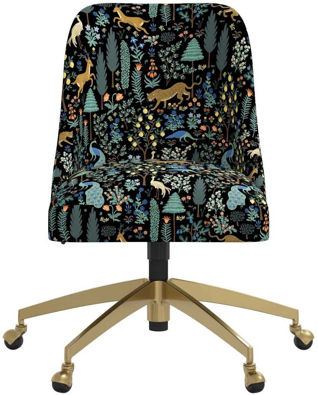 84-9GLDRPCMNBLKLCB Rifle Paper Co. Oxford Menagerie Black Office Chair-4
