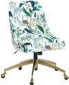 84-9GLDRPCPCBLWHLCB Rifle Paper Co. Oxford Blue Peacock Office Chair