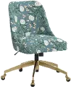 84-9GLDRPCPNEMRLCB Rifle Paper Co. Oxford Emerald Peonies Office Chair