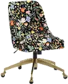 84-9GLDRPCSTFLBLKLCB Rifle Paper Co. Oxford Black Strawberry Fields Office Chair