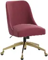 84-9GLDVLVBR Angela Velvet Berry Gold Base Office Chair