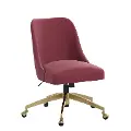 84-9GLDVLVBR Angela Velvet Berry Gold Base Office Chair