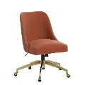 84-9GLDVLVBRNORN Angela Velvet Burnt Orange Gold Base Office Chair
