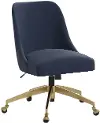 84-9GLDVLVINK Angela Velvet Ink Blue Gold Base Office Chair