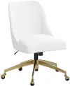 84-9GLDVLVWHT Angela Velvet White Gold Base Office Chair