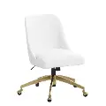84-9GLDVLVWHT Angela Velvet White Gold Base Office Chair