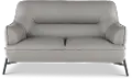 Sassari Gray Leather Loveseat