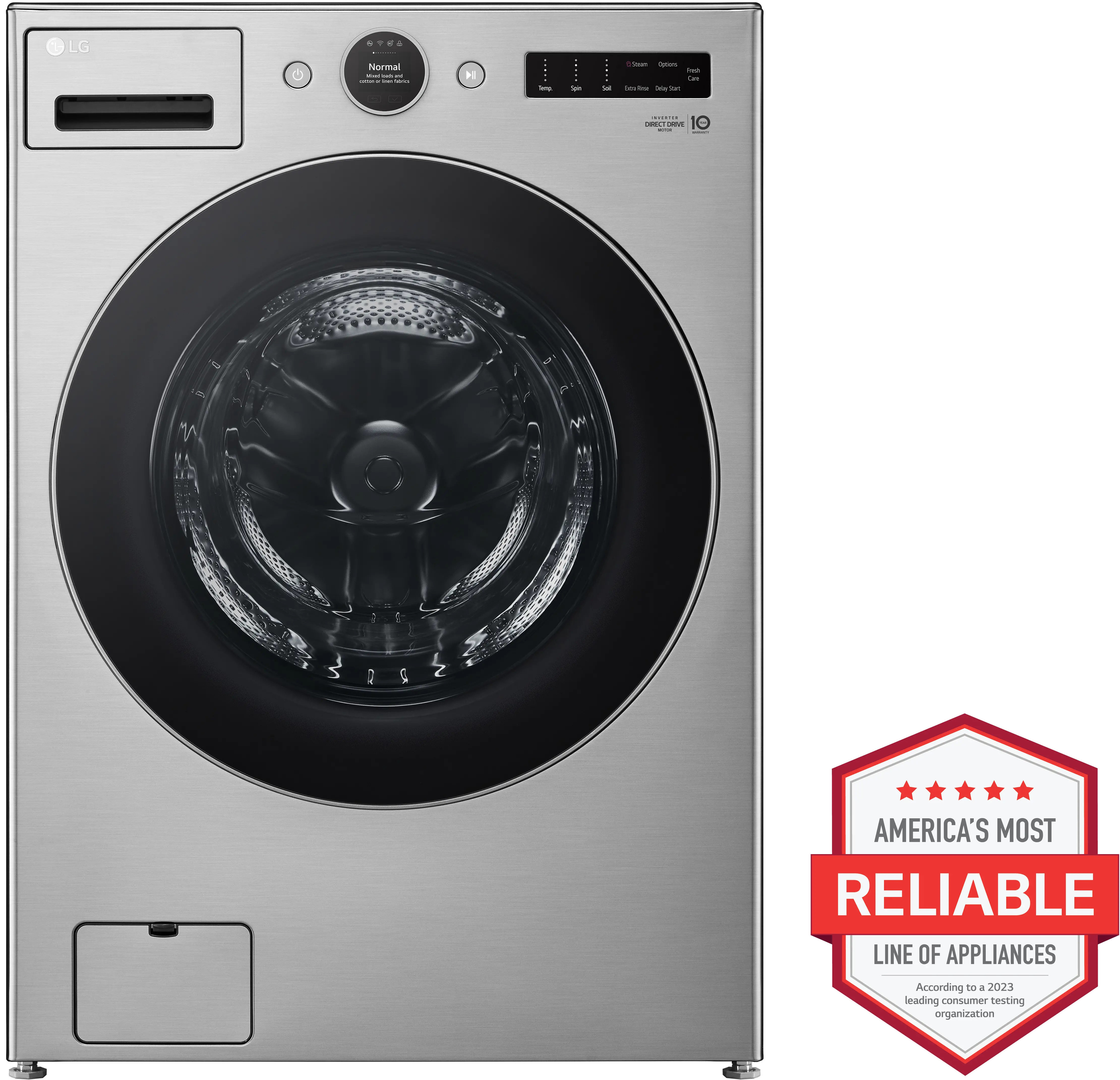 WM5700HVA LG 4.5 Cu Ft Front Load Washer - Graphite Steel-1