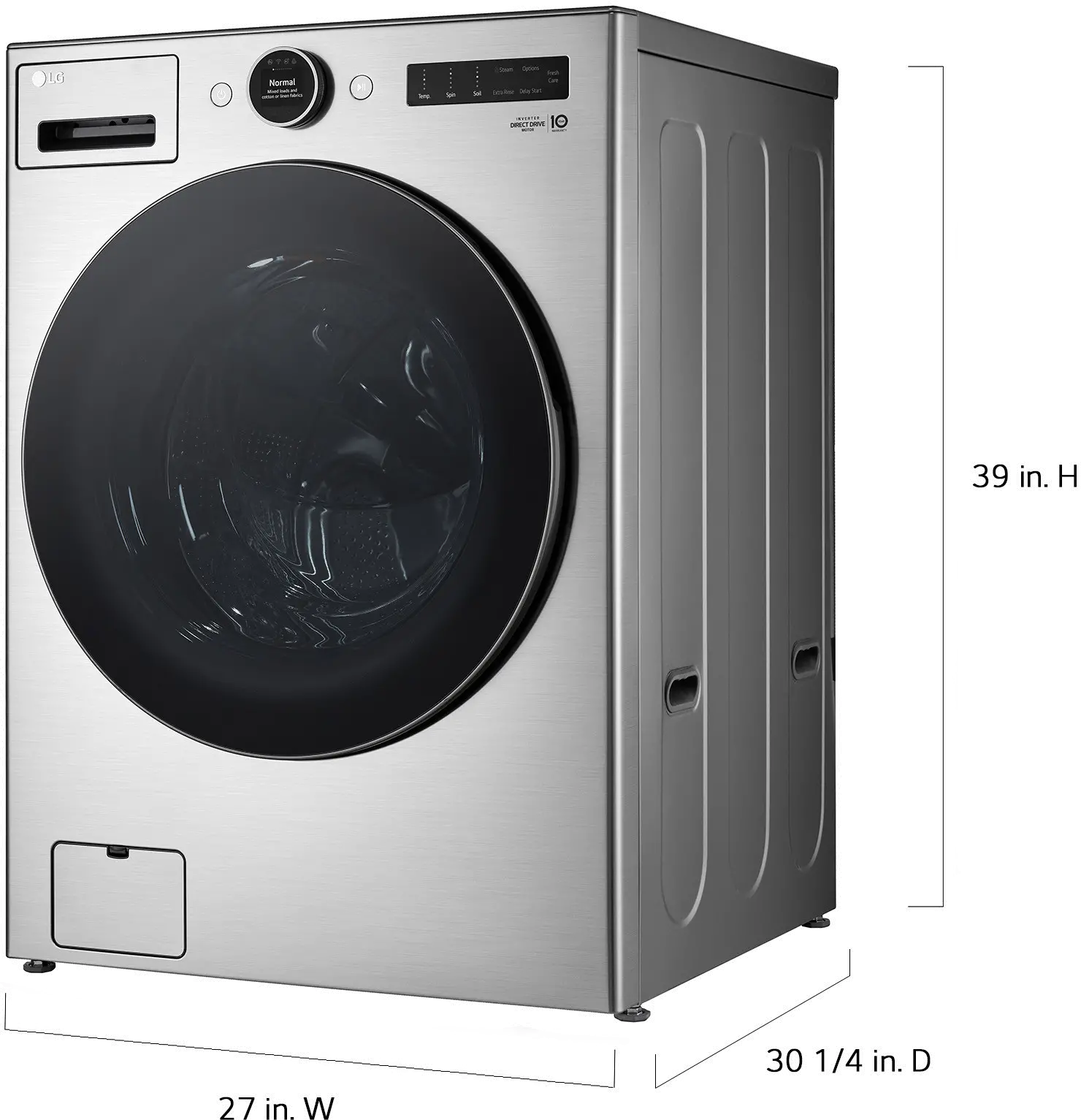 WM5700HVA LG 4.5 Cu Ft Front Load Washer - Graphite Steel-3