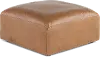 Acadia Taupe Leather Ottoman