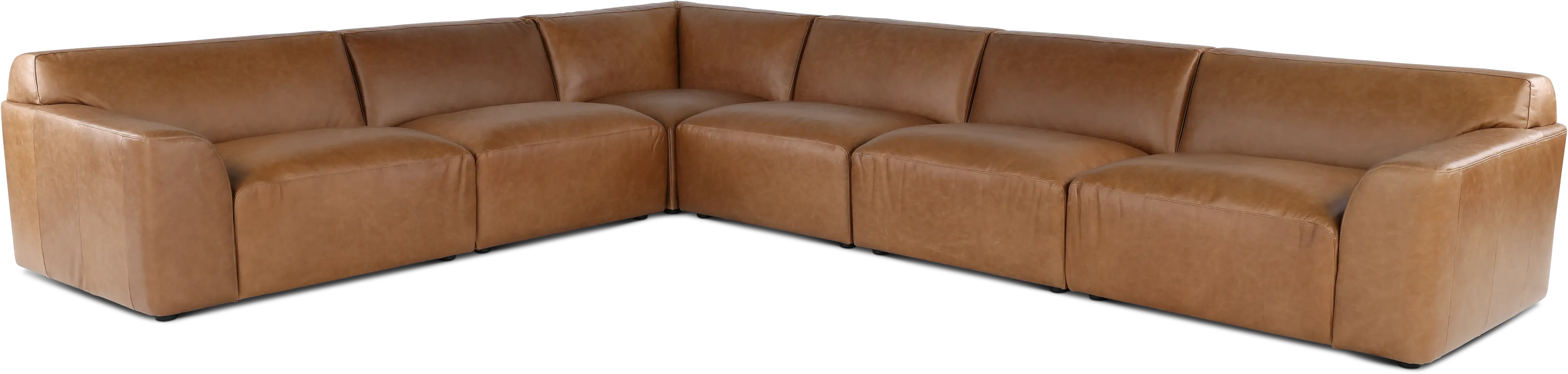 Acadia Taupe Leather 6 Piece Sectional-3