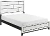 Davi White and Black Queen Bed