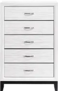 Davi White and Black Chest of Drawers