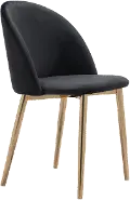 Cozy Black and Gold Dining Chair, Set of 2