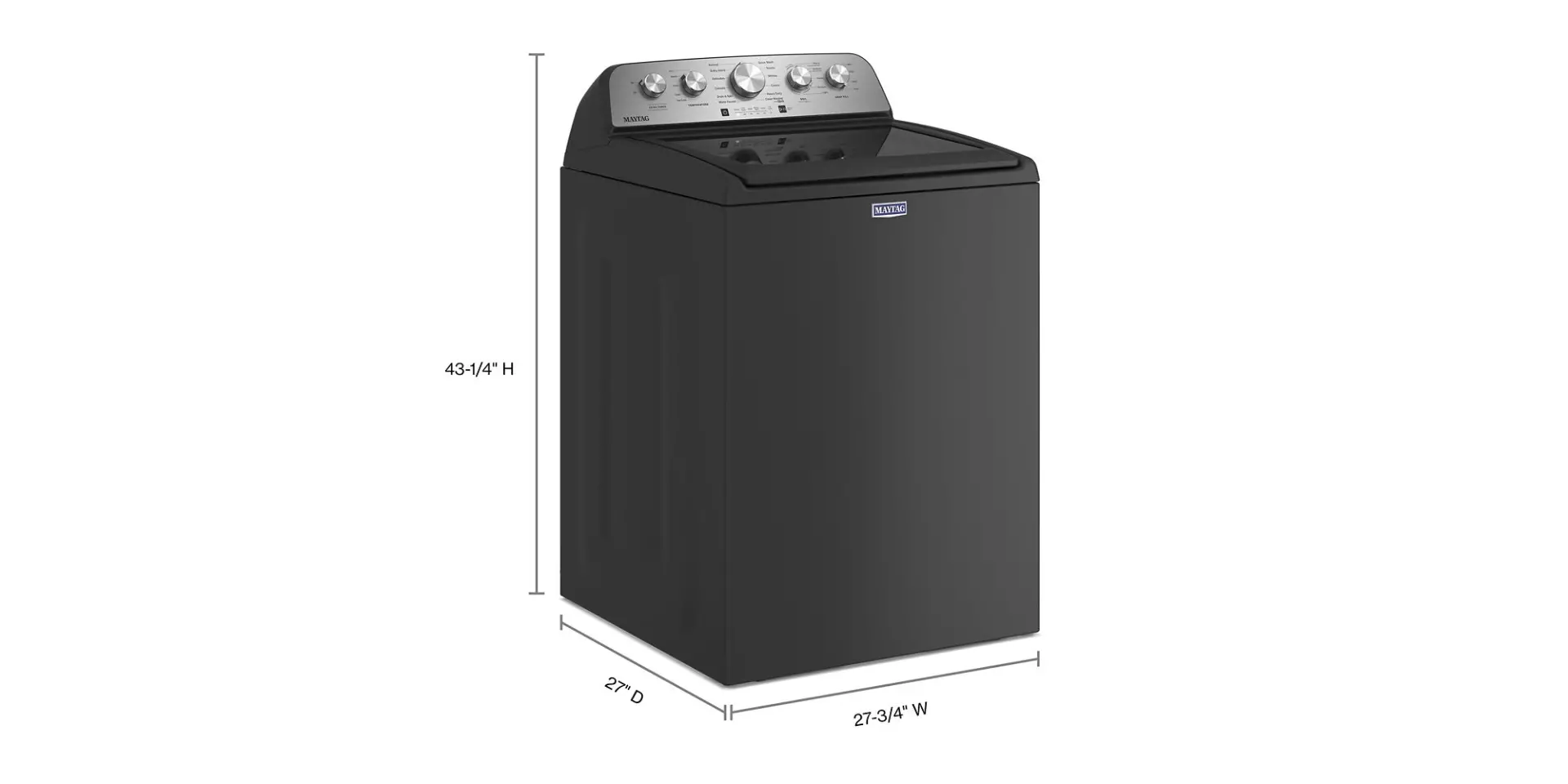 MVW5435PBK Maytag 4.7 Cu Ft Top Load Washer with Extra Power - Black-1