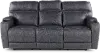 Jaguar Black Power Reclining Sofa with Headrest and Lumbar