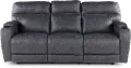 Jaguar Black Power Reclining Sofa with Headrest and Lumbar