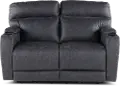 Jaguar Charcoal Power Reclining Loveseat with Headrest and Lumbar