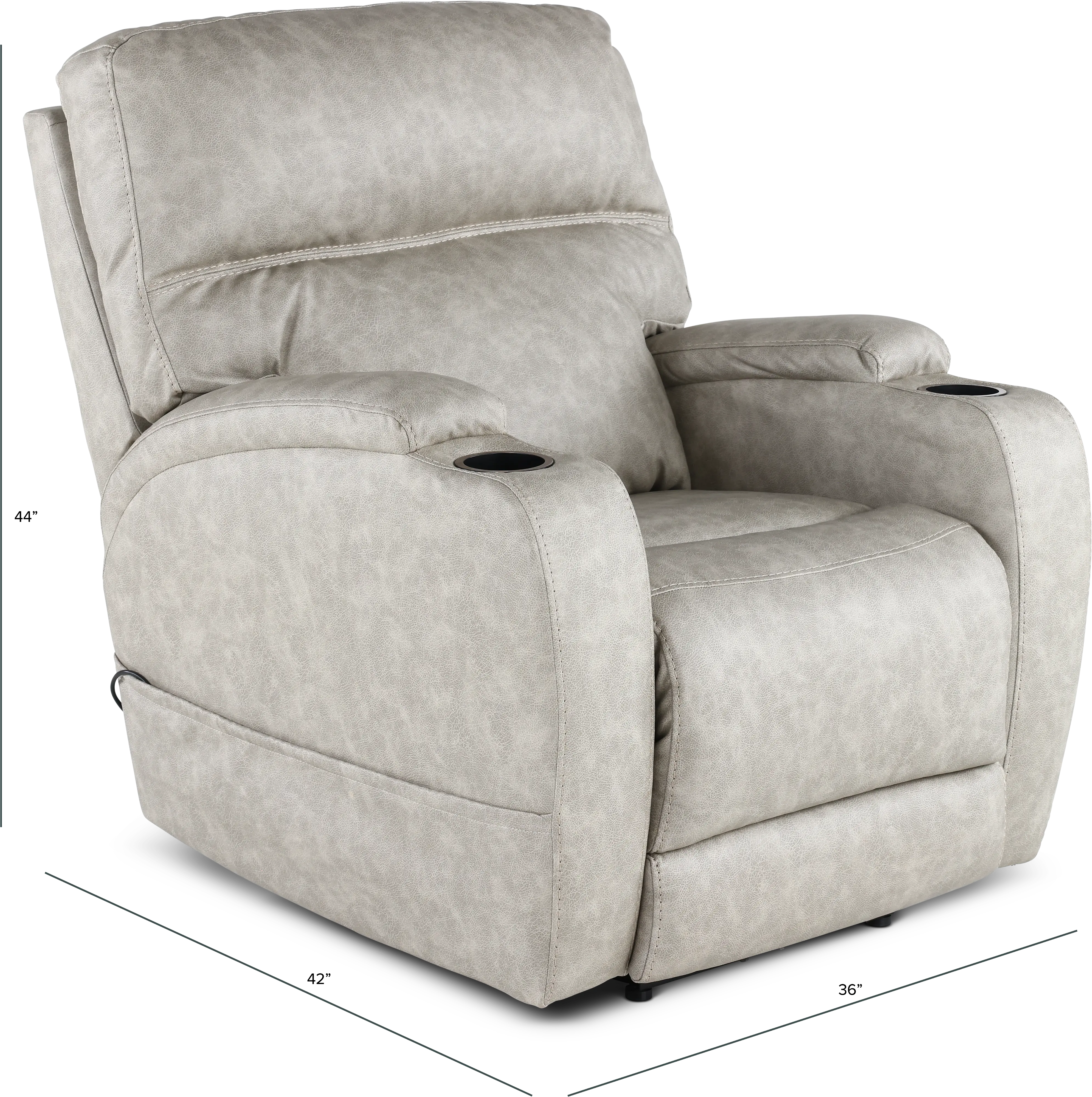 Jaguar Pebble Power Recliner with Headrest and Lumbar-3
