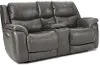 Galaxy Gray Zero Gravity Power Reclining Loveseat with Adjustable Headrest and Lumbar