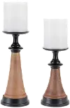 Small Wood and Iron Candle Holder