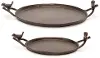 Large Copper Tray with Bird Handles